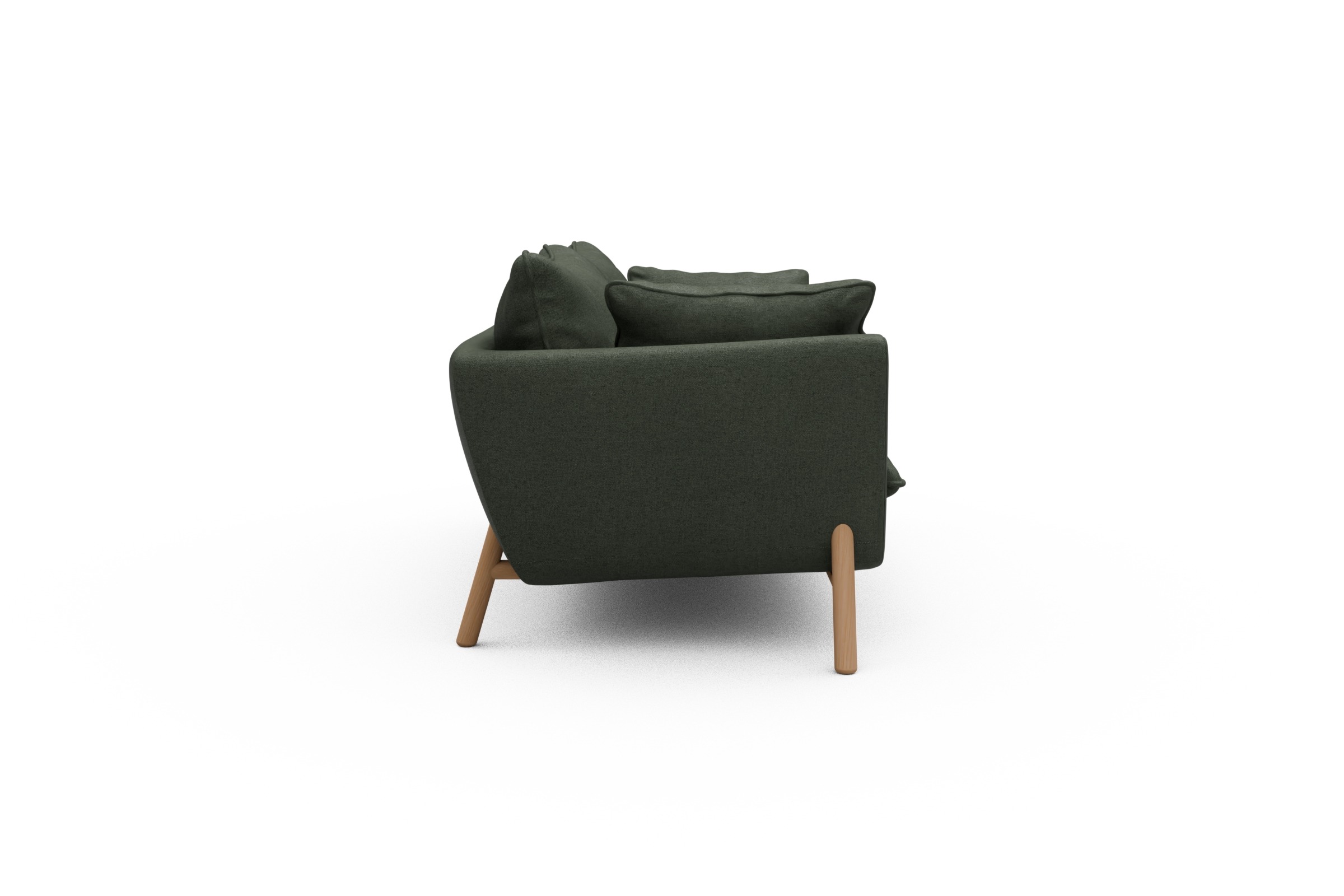 Sofa Emil PREMIUM 2-Sitzer Beinfarbe Eiche Natur Denari-Forest-Green