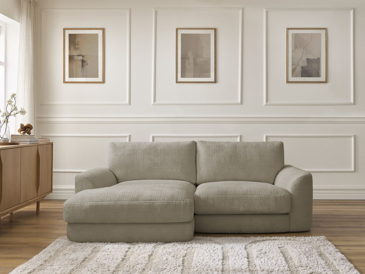 Bobochic Leonore Ecksofa Strukturstoff Taupe Ecke links