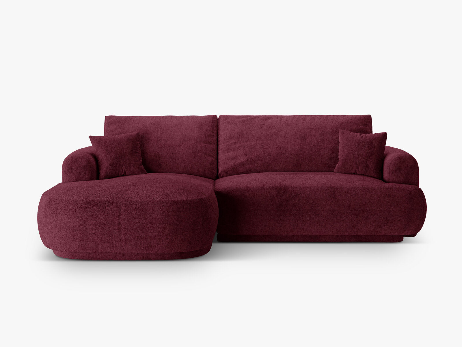Micadoni Ella Ecksofa mit Bettfunktion und Stauraum Links Strukturierter Stoff Sorella Burgundfarben