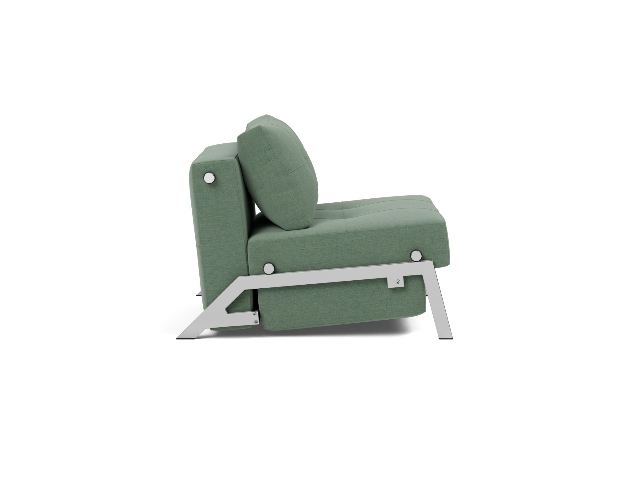 Schlafsessel Cubed 90 Flachgewebe Elegance 518-Green Beine Chrom