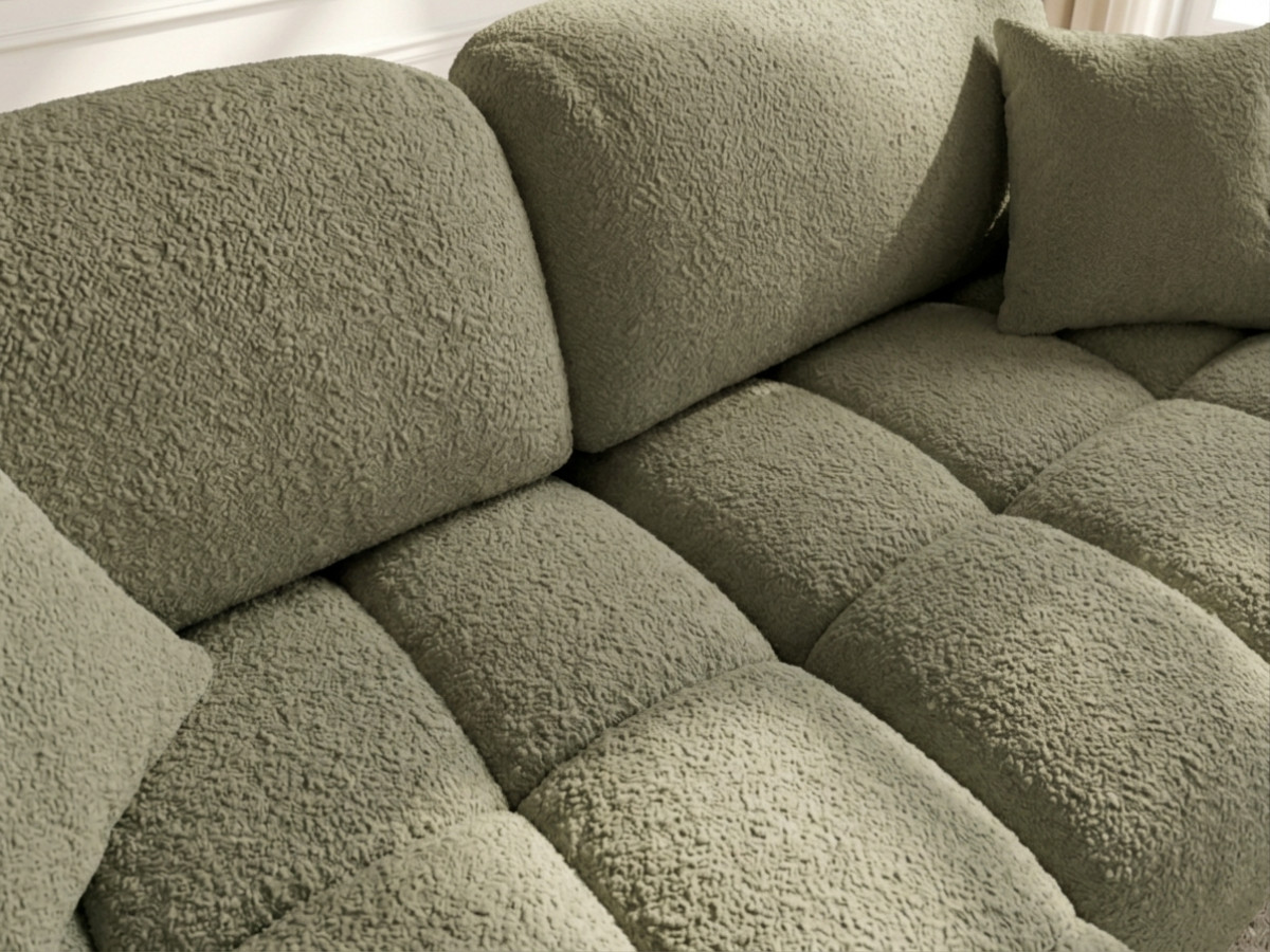 Bobochic Madison Ecksofa mit Schlaffunktion und Bettkasten Stoff Grün