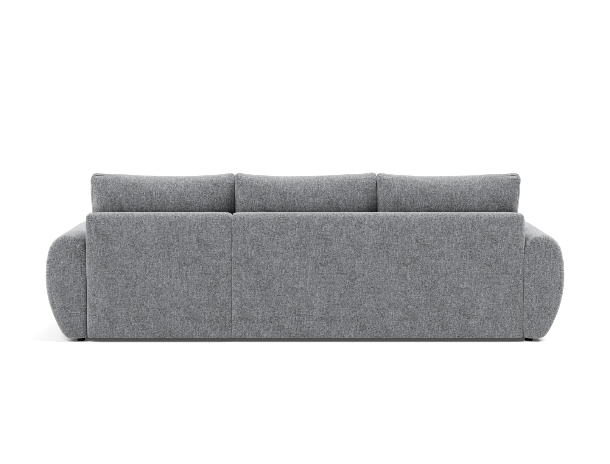 Schlafsofa Norum mit Chaiselongue und Curve-Armlehnen Strukturierter Stoff Twist 565-Granite