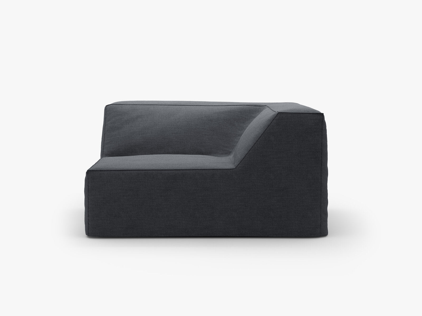 Micadoni Eckmodul Jodie 1-Sitzer Strukturierter Stoff Lins Grau und Blau