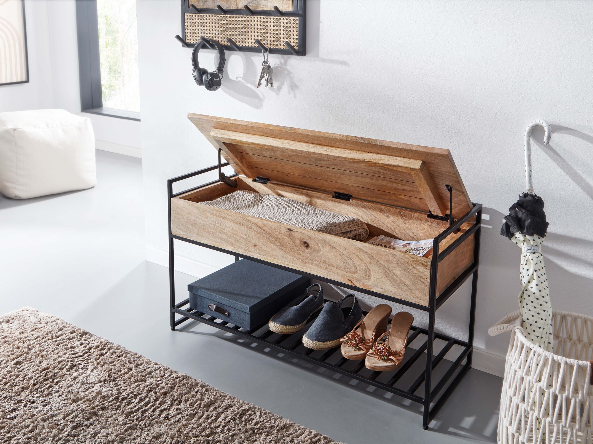 Sitzbank Gimsoy Massivholz Mango 90 × 38 × 52 cm