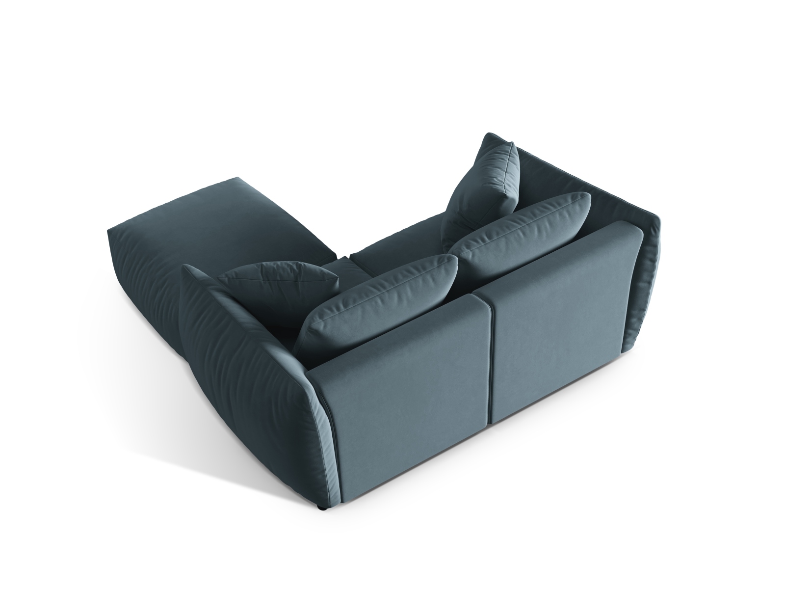 Micadoni Modulares Sofa Chris 4-Sitzer Samt Pastellblau