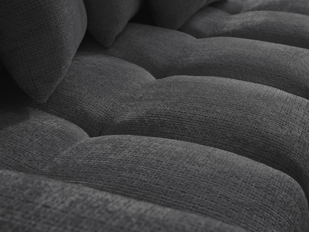 Bobochic Anakin Ecksofa, 6 Kissen Strukturstoff Schwarz