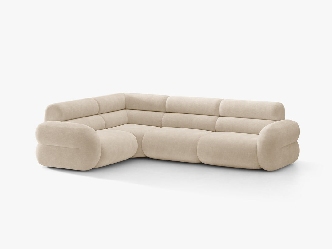Micadoni Neo Ecksofa 5-Sitzer Rechts Chenille Golden Helles Beige