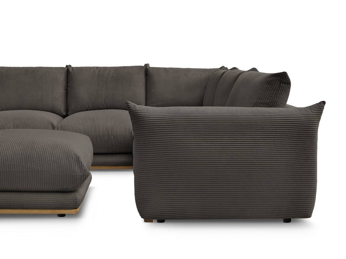 Bobochic Ernest Ecksofa mit Pouf Cordsamt Taupe