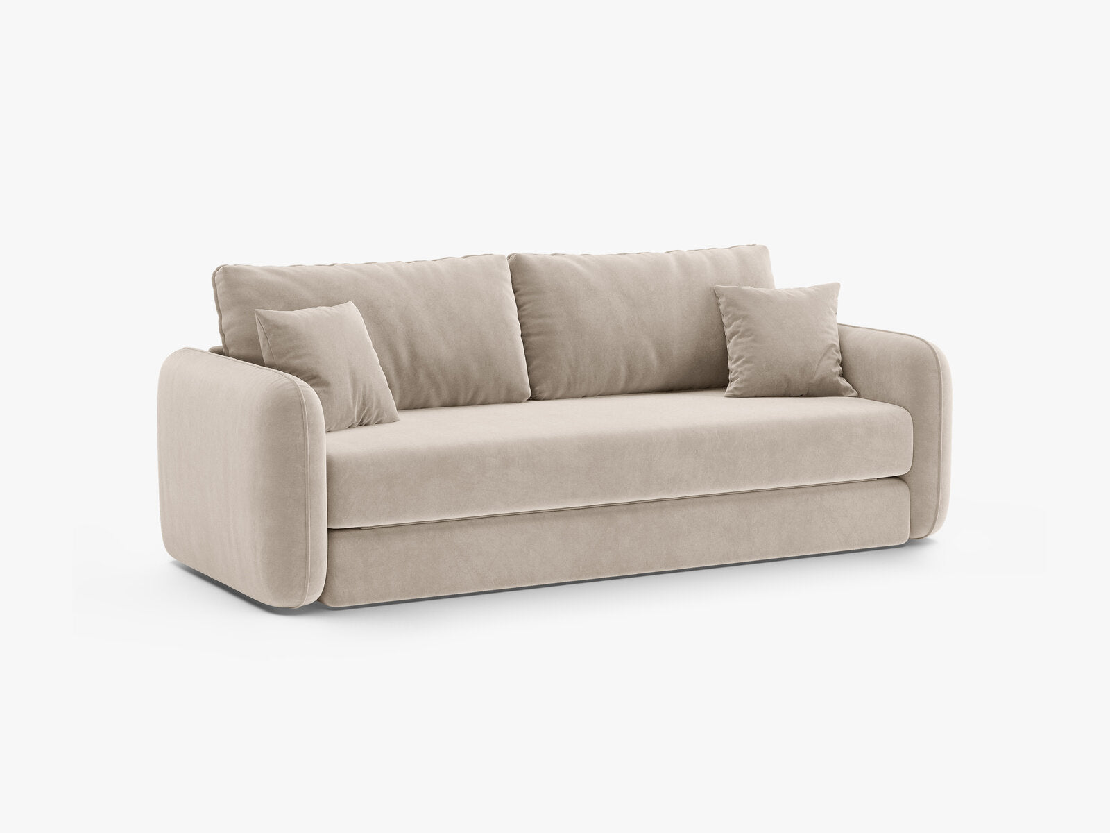 Micadoni Sofa mit Schlaffunktion Dormi 3-Sitzer Samt Salvador Beige