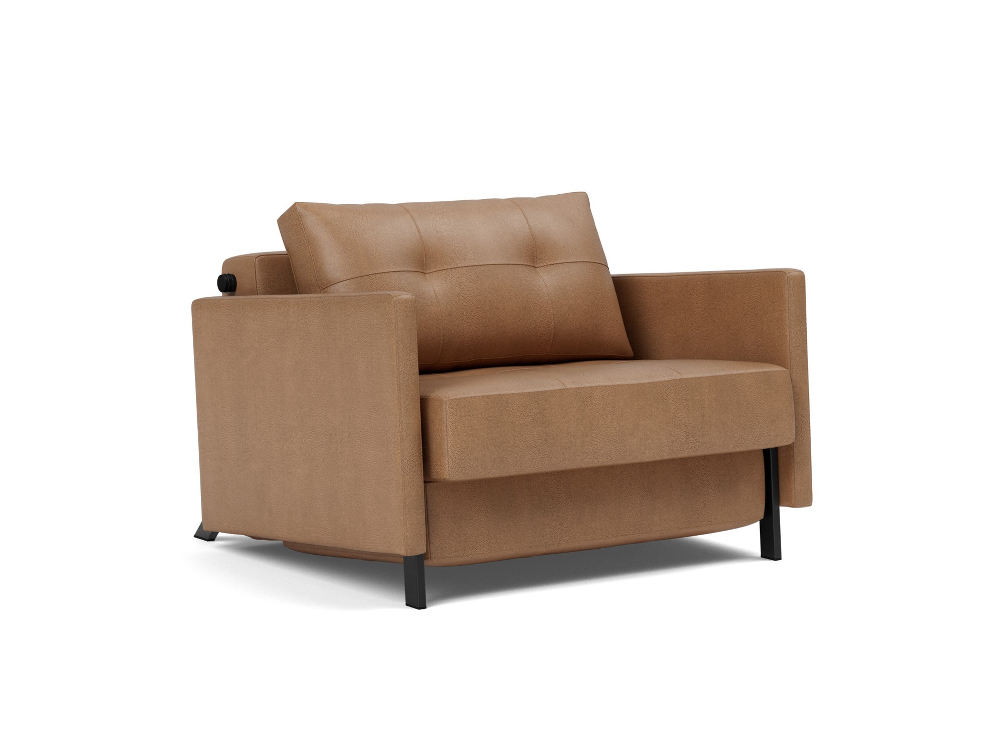Schlafsessel Cubed 90 mit Armlehnen Lederoptik Faunal 551-Brown