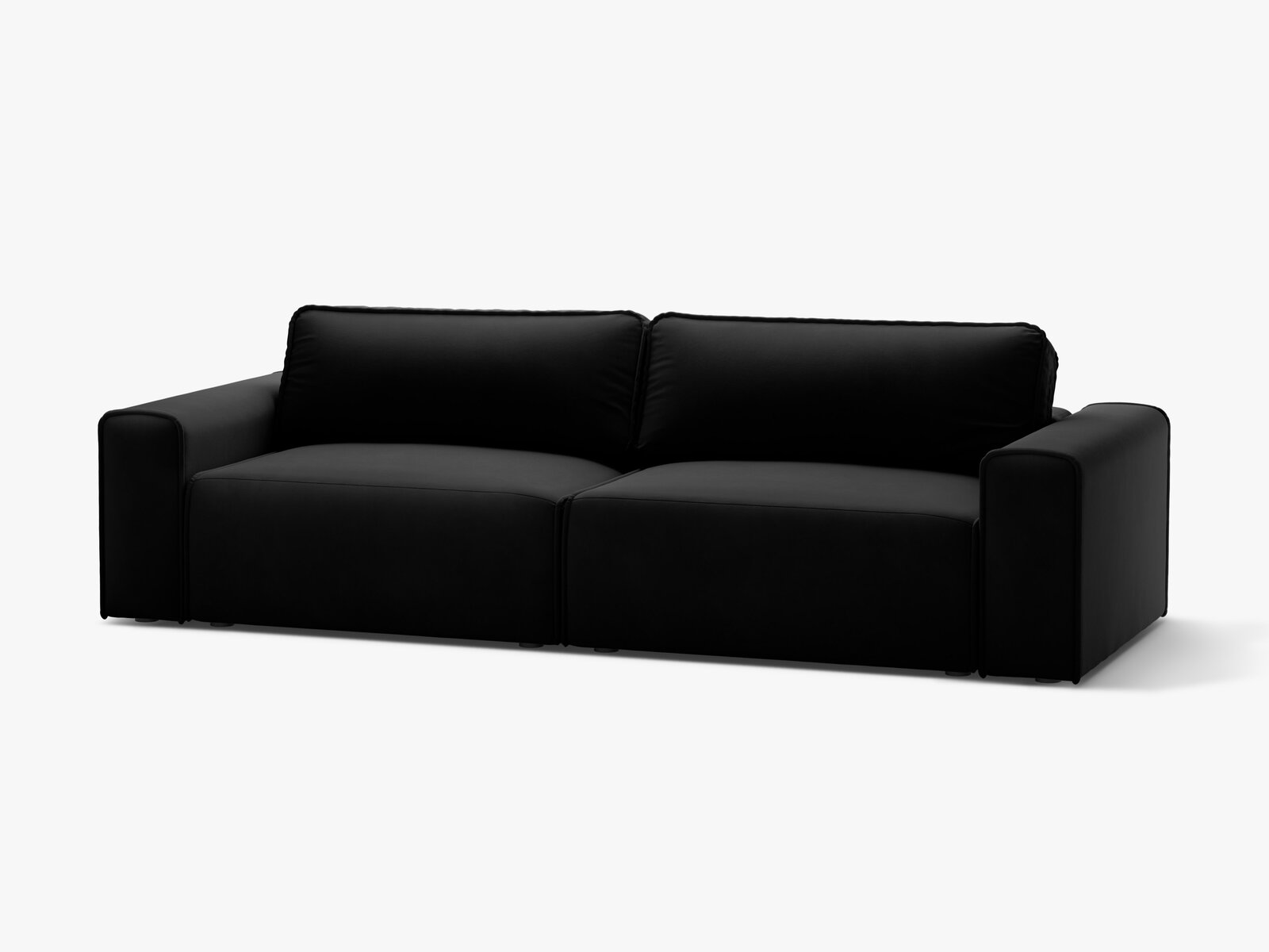 Micadoni Sofa Victor 3-Sitzer mit Schlaffunktion Samt Schwarz