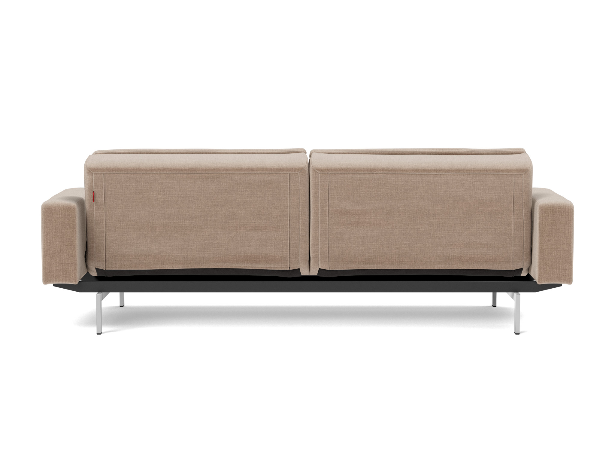 Schlafsofa Dublexo mit Armlehnen Chenille Esina 417-Mocha Beine Chrom