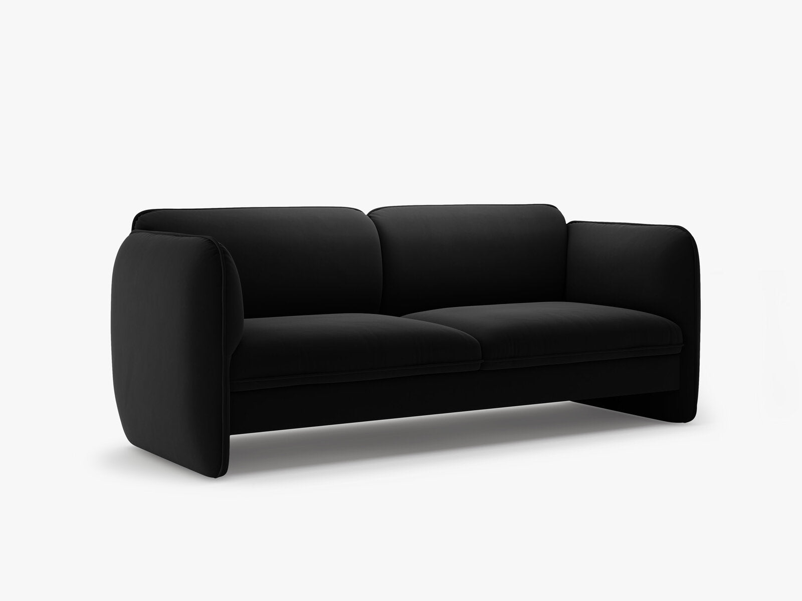 Micadoni Georgia Sofa 3-Sitzer Samt Magic Velvet Schwarz
