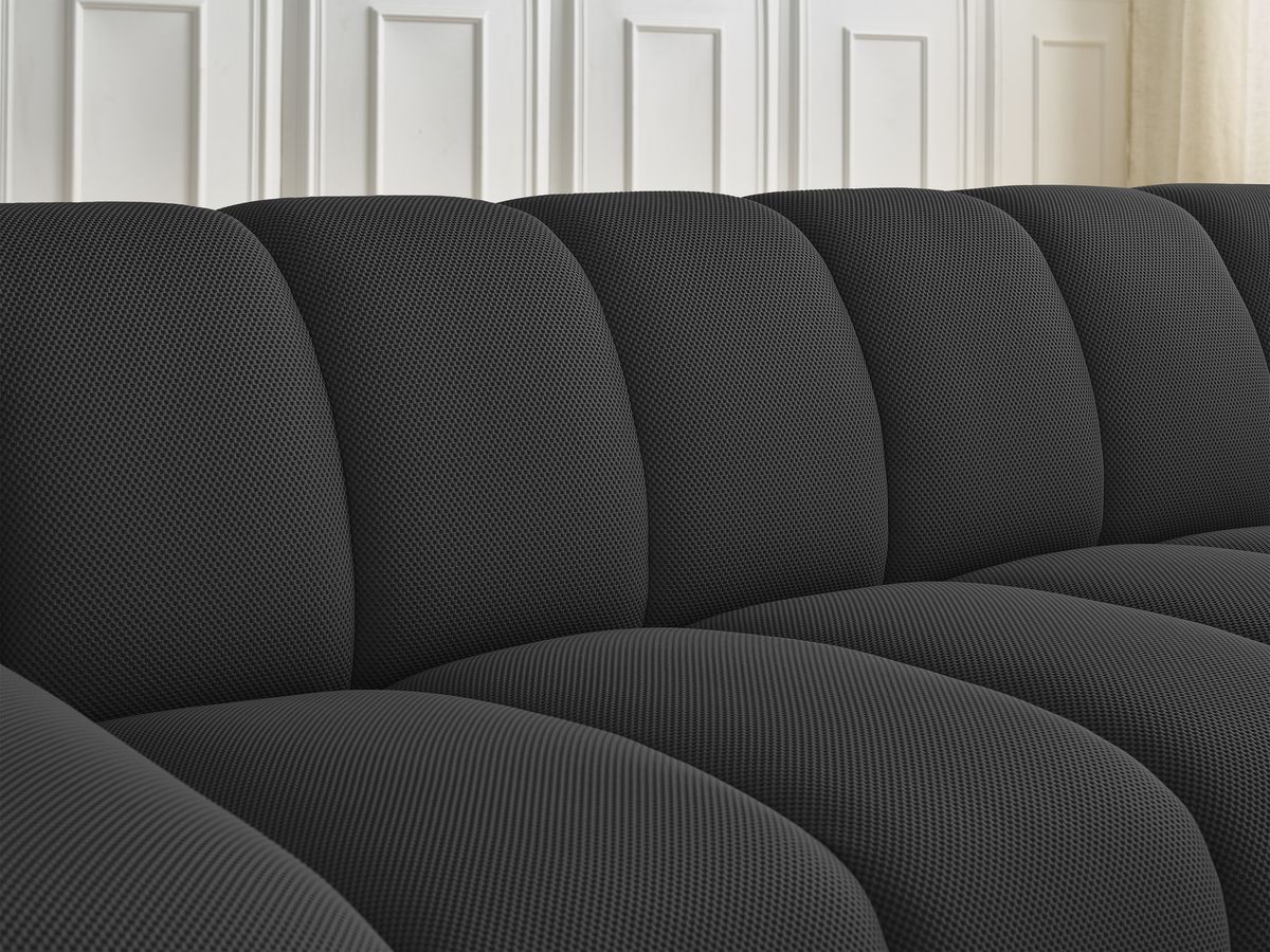 Bobochic Hayden Sofa 3-Sitzer Mesh-Stoff Schwarz