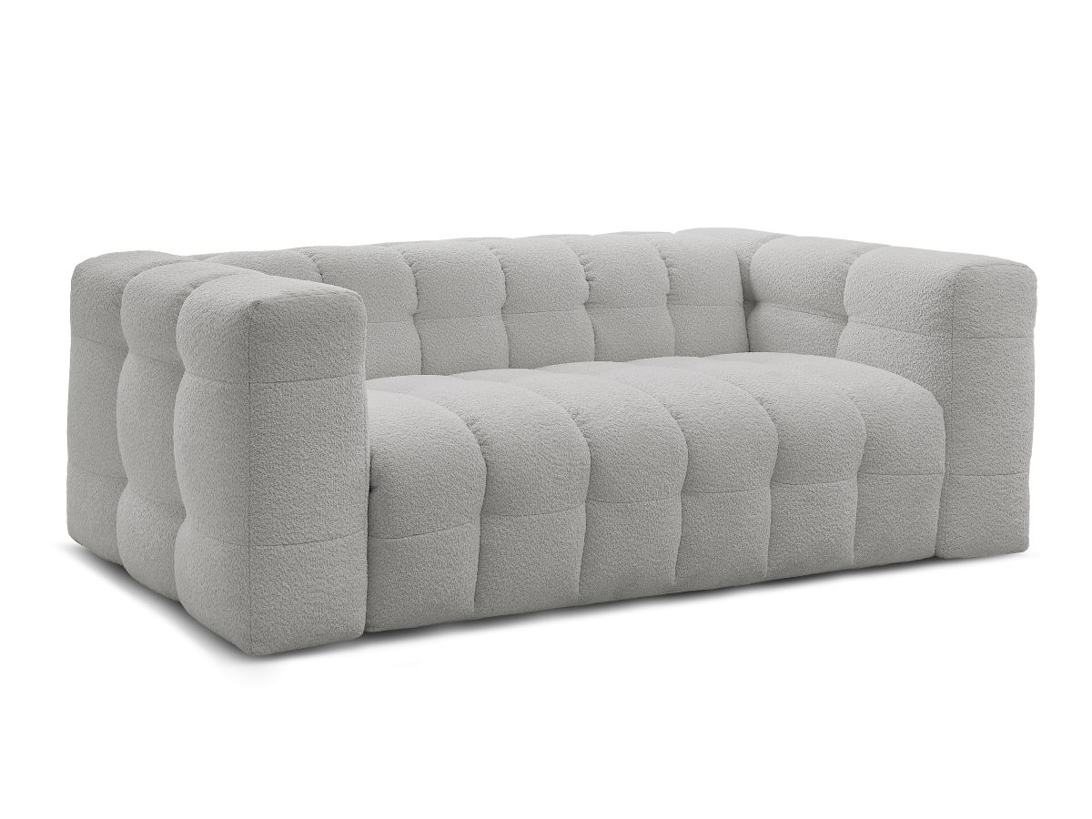 Bobochic Cloud Schlafsofa 3-Sitzer Bouclé-Stoff Hellgrau