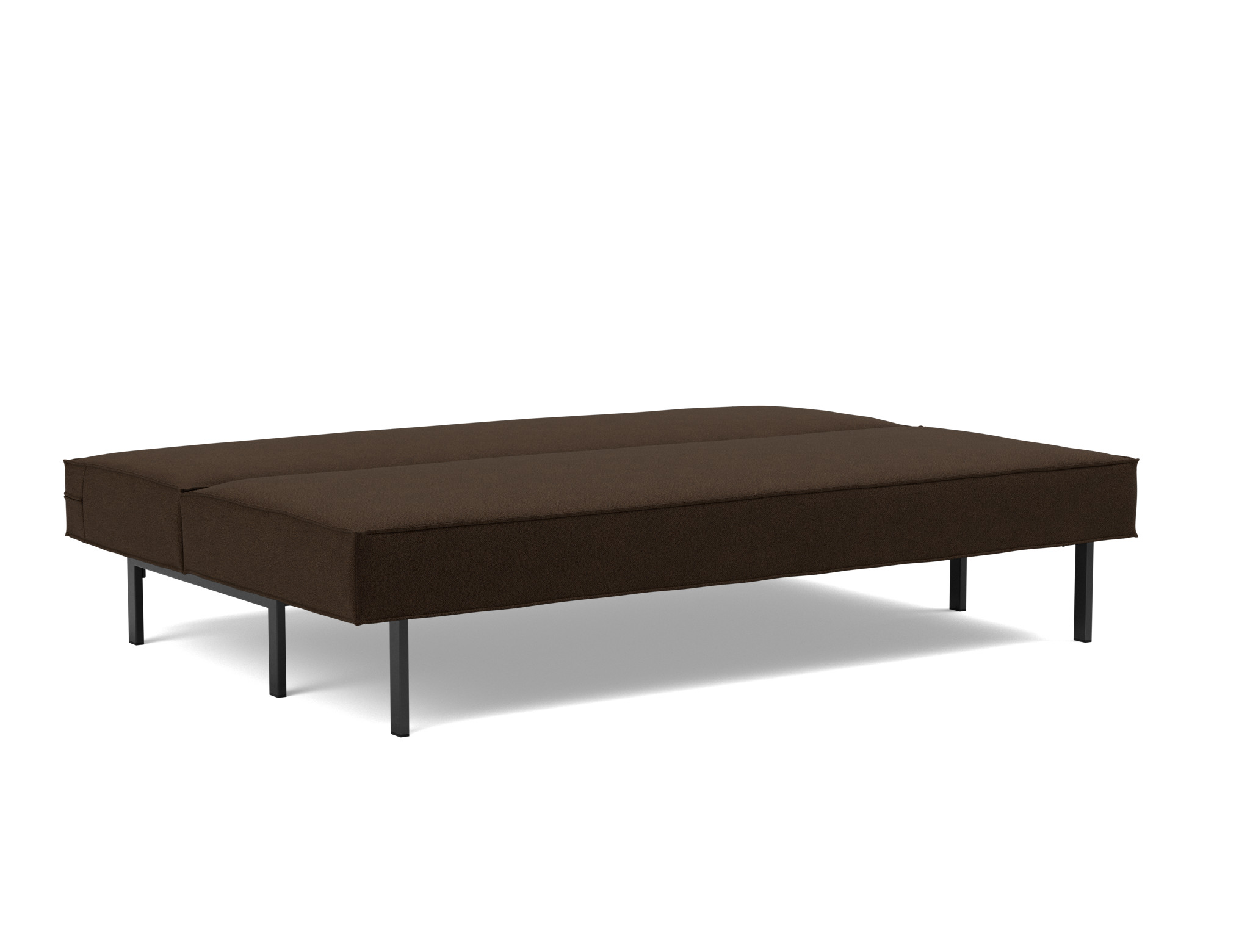 Schlafsofa Sly Strukturierter Stoff Taura 358-Chocco Beine Schwarzes Metall