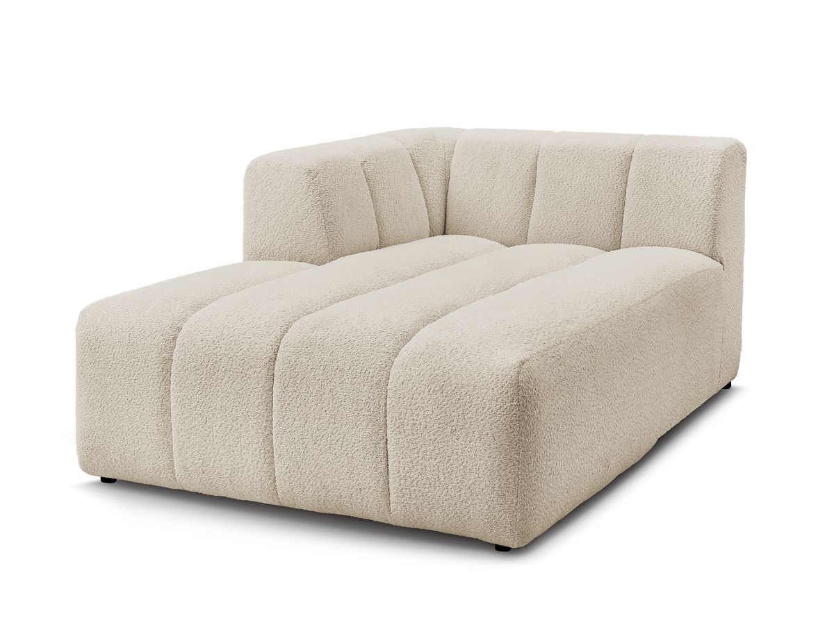 Bobochic Annecy Méridienne-Modul Bouclé-Stoff Beige Ecke links