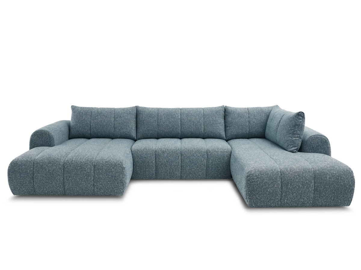 Bobochic Nesty Wohnlandschaft Melange-Stoff Blau Ecke links