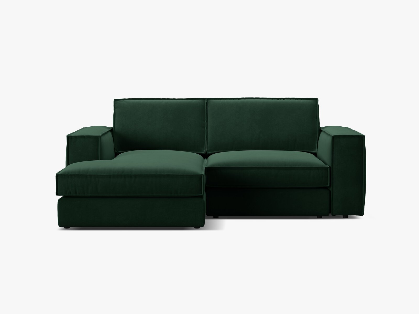 Micadoni modulares Ecksofa Pola 2-Sitzer kleine Version Links Samt Salvador Flaschengrün