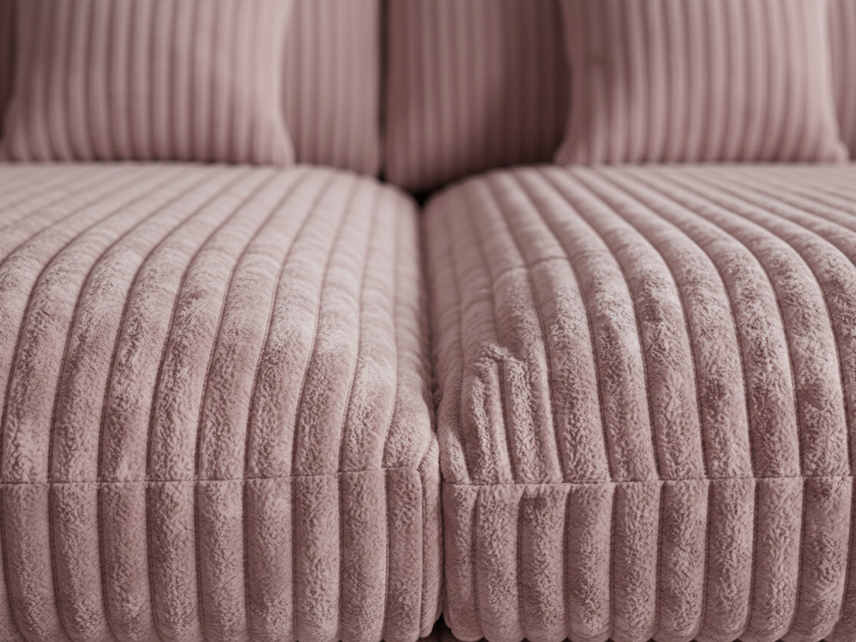 Bobochic Belem Sofa 3-Sitzer Breitcord weich Rosa