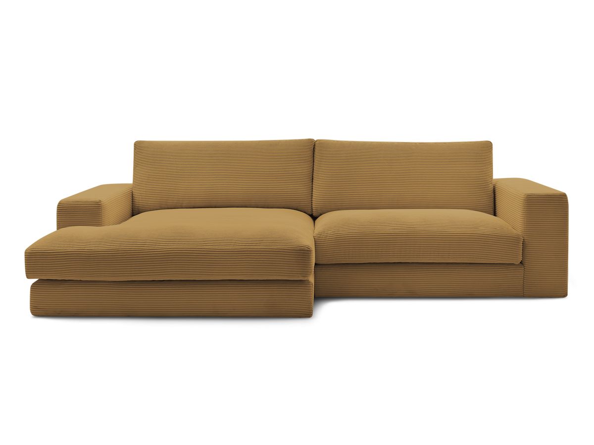 Bobochic Leonard Ecksofa 274 × 159 cm Cordsamt Gelb Ecke links