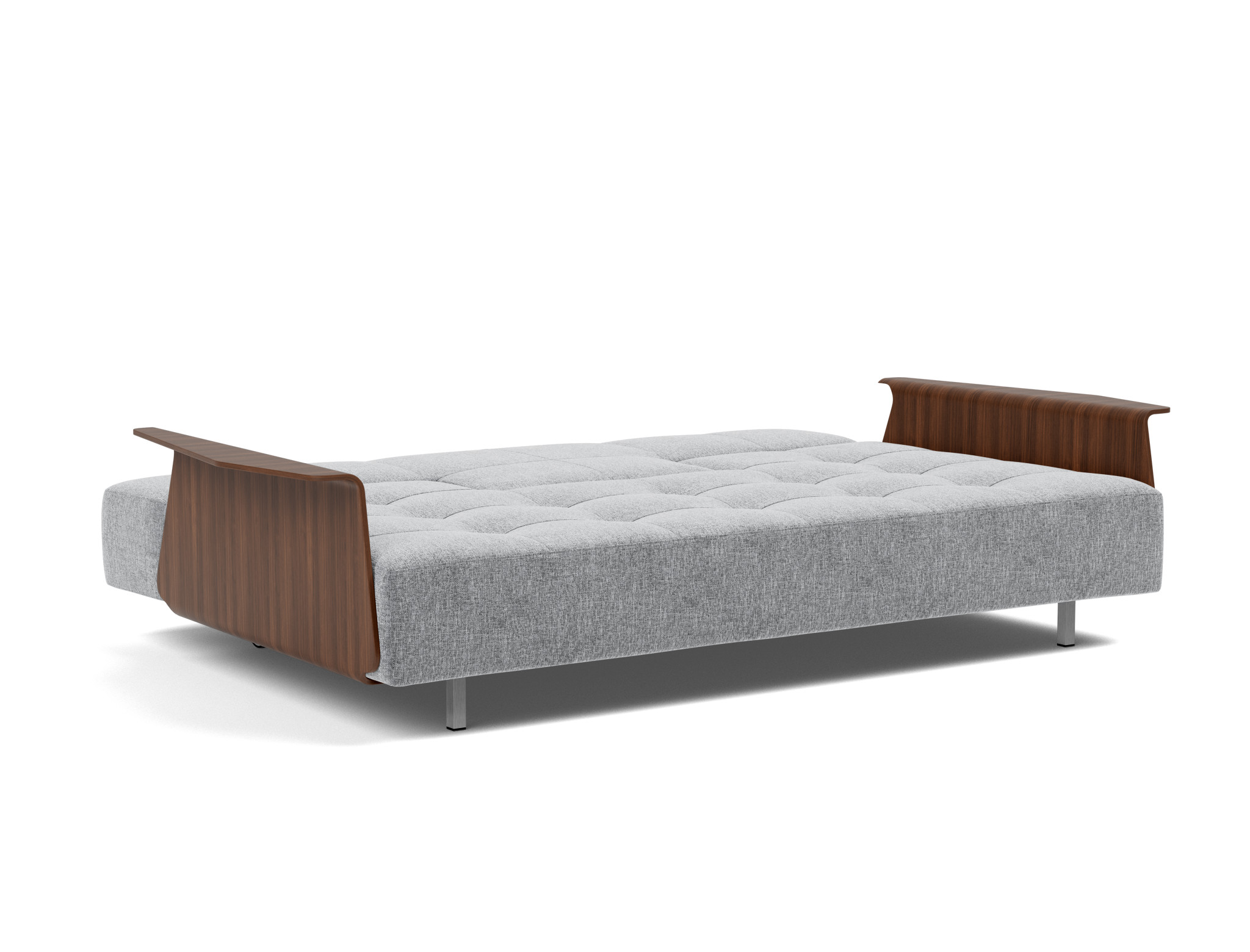 Schlafsofa Long Horn D.E.L. mit Armlehnen Strukturierter Stoff Twist 565-Granite