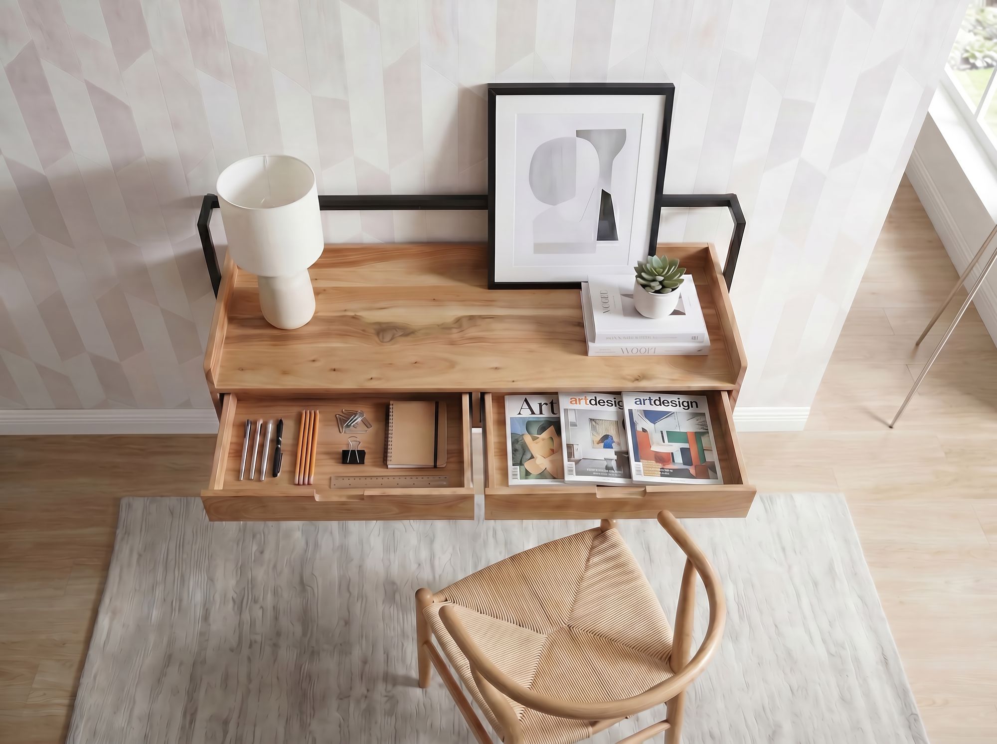 Schreibtisch Prestfoss Akazie Massivholz 120 × 38 × 37 cm