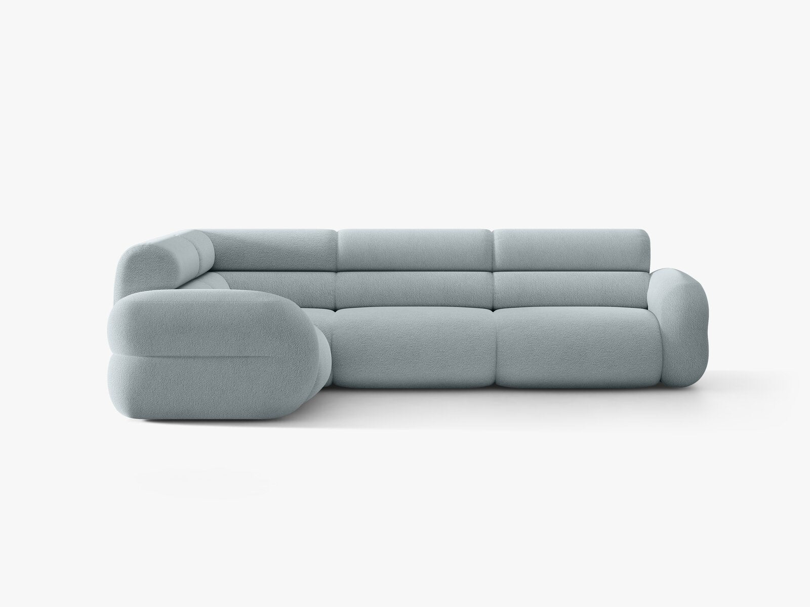 Micadoni Neo Ecksofa 5-Sitzer Rechts Boucle Baloo Hellblau