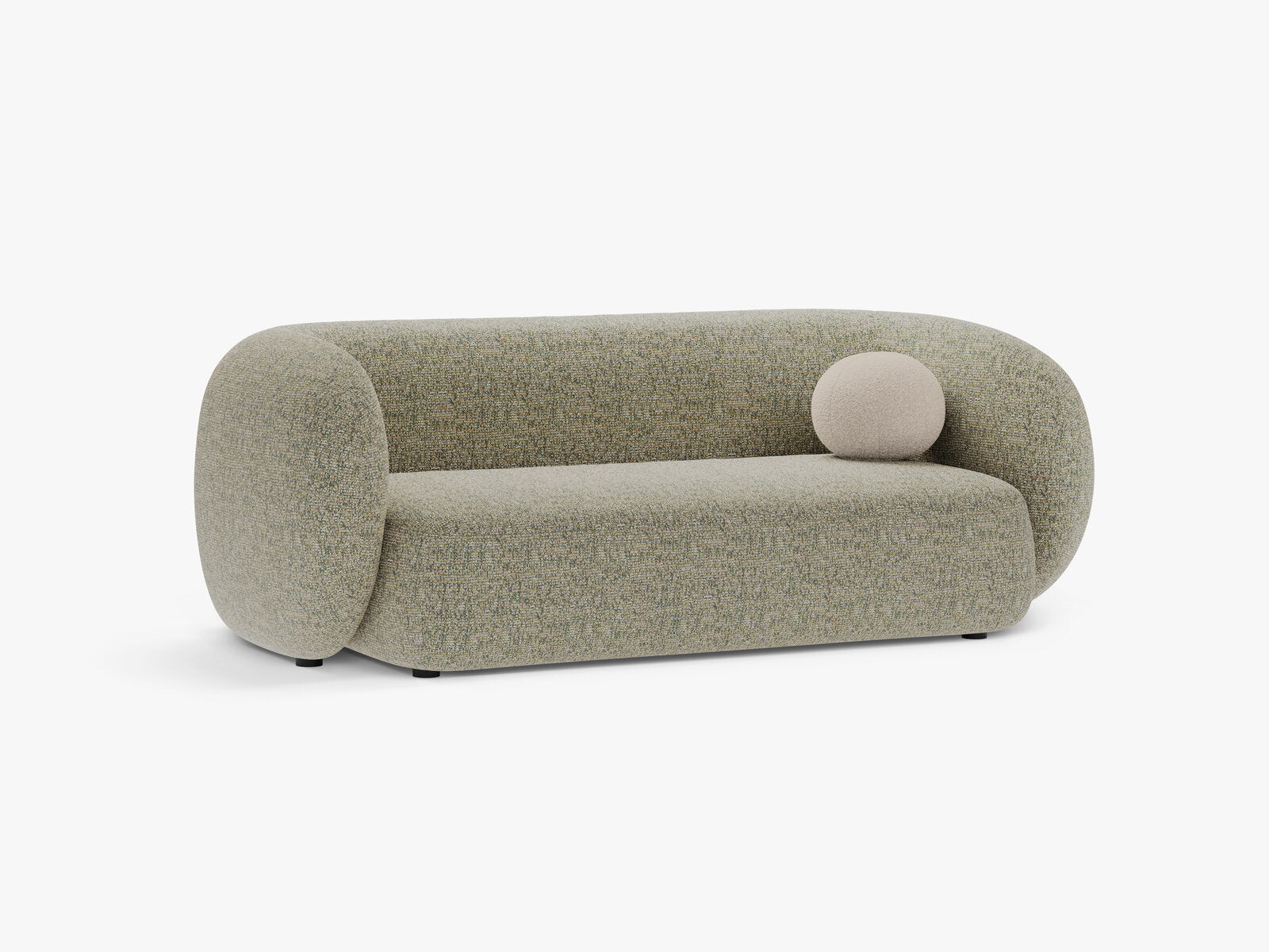 Micadoni Sofa Kate 2-Sitzer Strukturierter Stoff Moßgrün Melange
