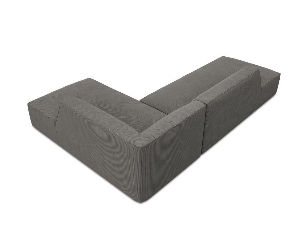 Cosmopolitan Design Ecksofa Siena 4-Sitzer offen Kord Scala Dunkelgrau Rechts