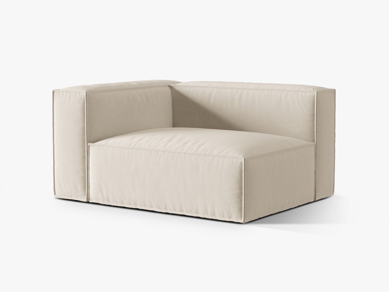 Micadoni Eckmodul Nuria 2-Sitzer Links Samt Beige