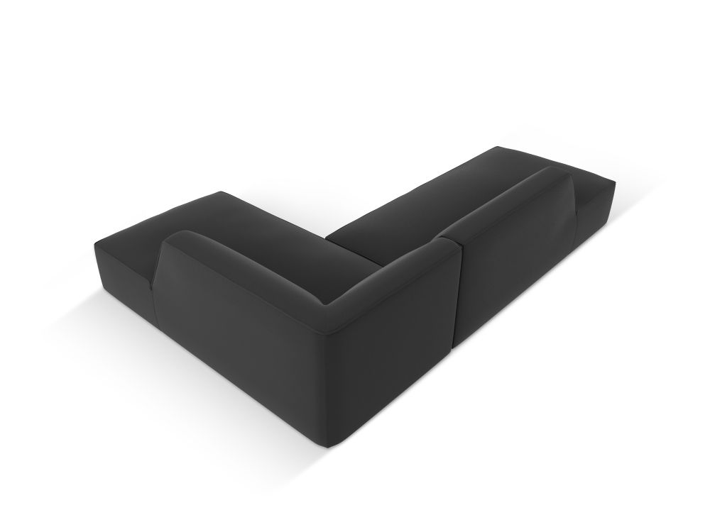 Cosmopolitan Design Ecksofa Siena 4-Sitzer offen Kunstleder Pacifico Schwarz Rechts