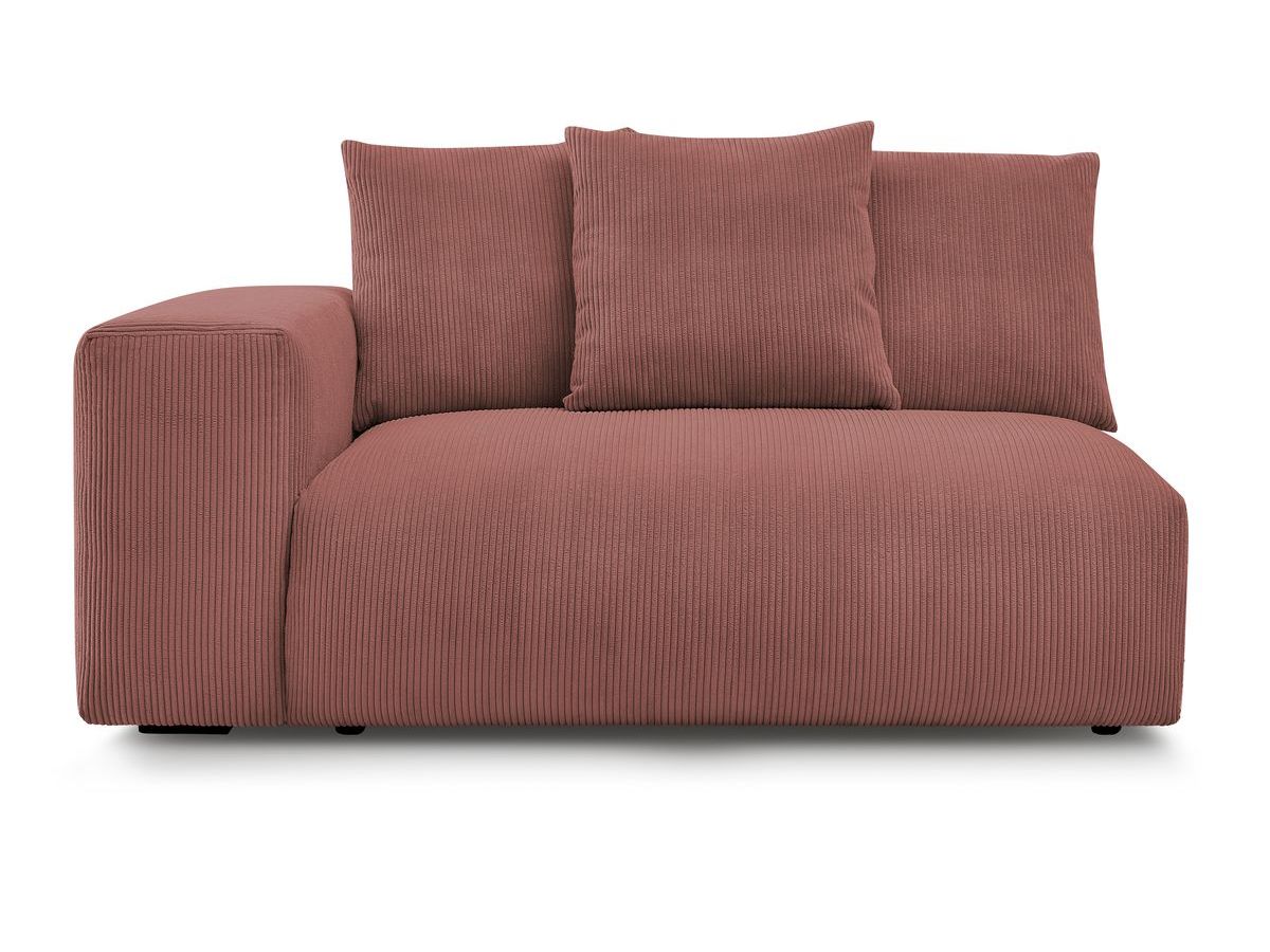 Bobochic Voltaire Sofamodul 2-Sitzer 178 × 100 cm Cordsamt Rosa Ecke links