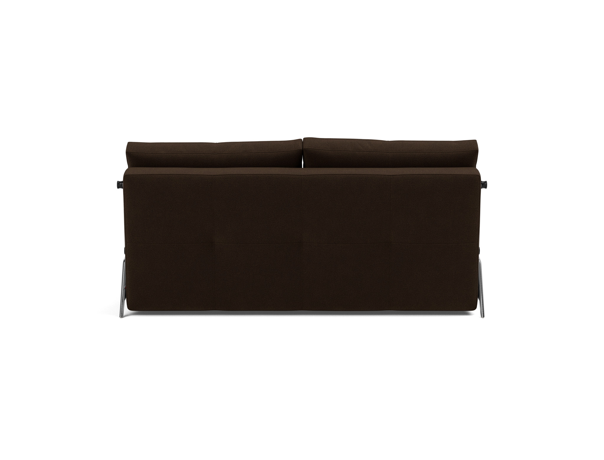Schlafsofa Cubed 160 Strukturierter Stoff Taura 358-Chocco Beine Aluminium