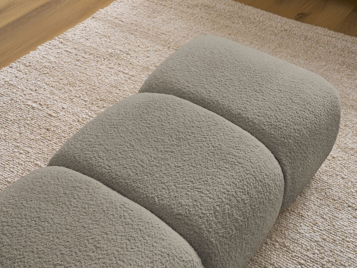 Bobochic Pamira Pouf Bouclé-Stoff Taupe