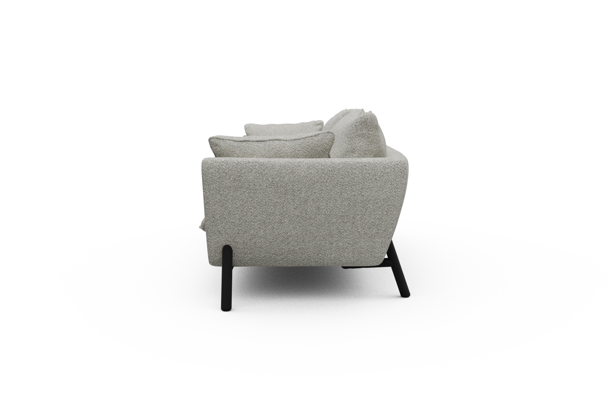 Sofa Emil PREMIUM 3-Sitzer Beinfarbe Eiche Schwarz Vanora-Warm-Sand