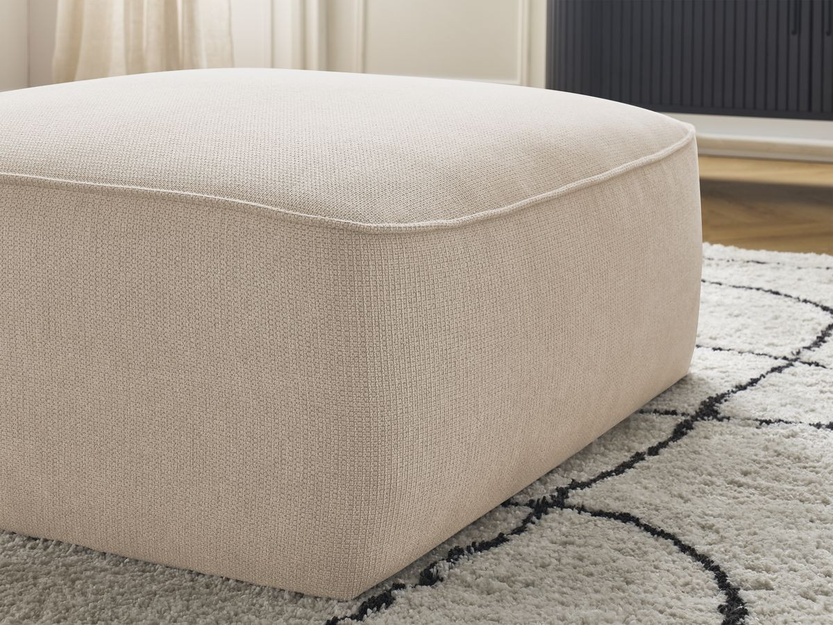 Bobochic Leopold Pouf Melange-Stoff Beige