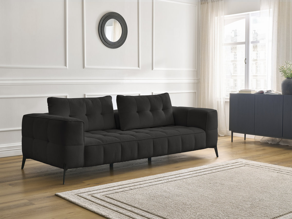 Bobochic Anis Sofa 3-Sitzer Strukturstoff Schwarz