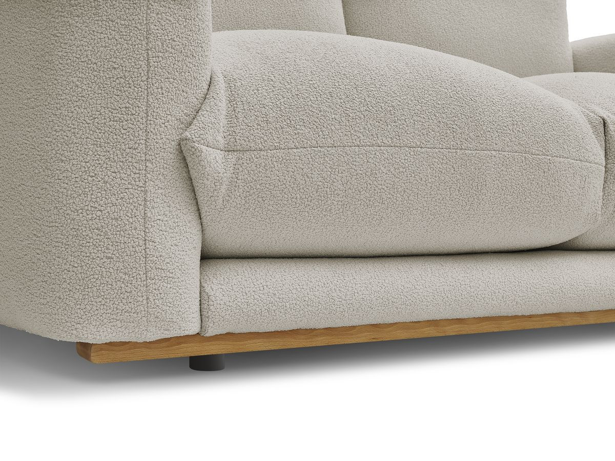 Bobochic Ernest Sofa 3-Sitzer mit Pouf 266 × 106 cm Bouclé-Stoff Taupe