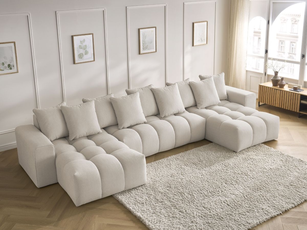 Bobochic Mont-blanc Wohnlandschaft Melange-Stoff Beige