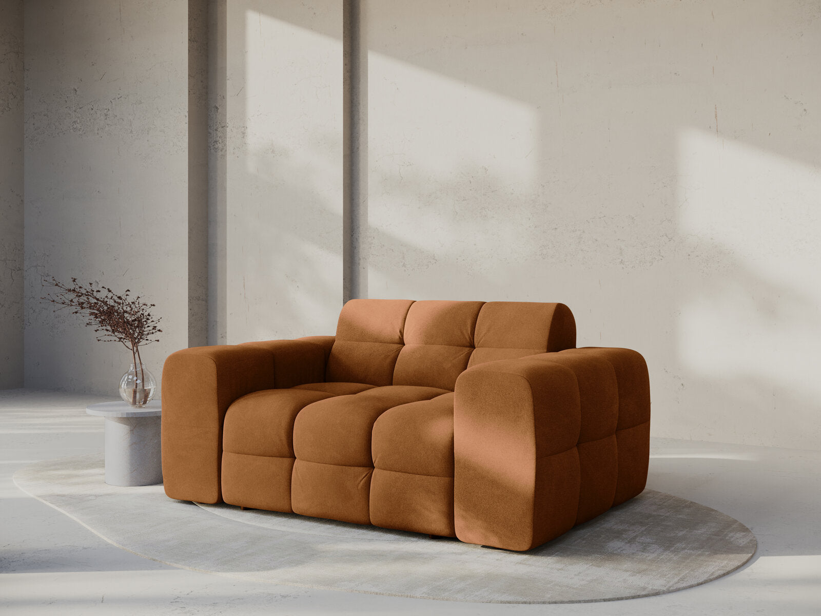 Micadoni Sofa Kendal 2-Sitzer Samt Kamel