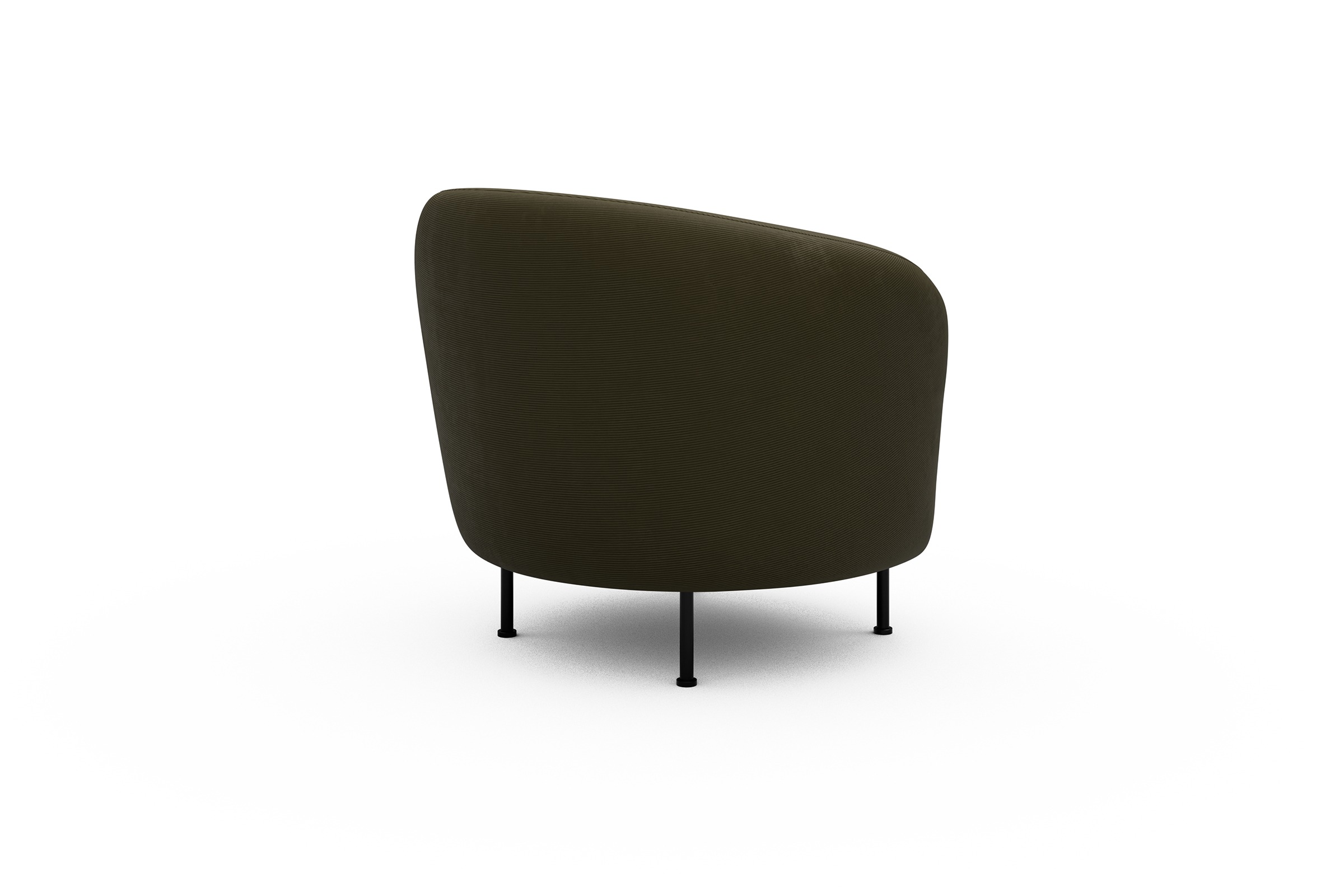 Sessel Ronda Metallbeine Schwarz Cordufine-Pine-Green