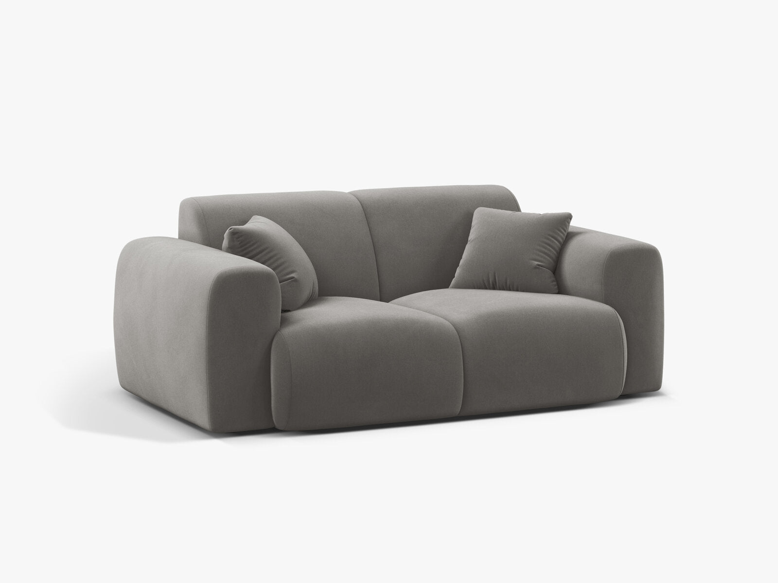Micadoni Sofa Molino 2-Sitzer Samt Casino Grau