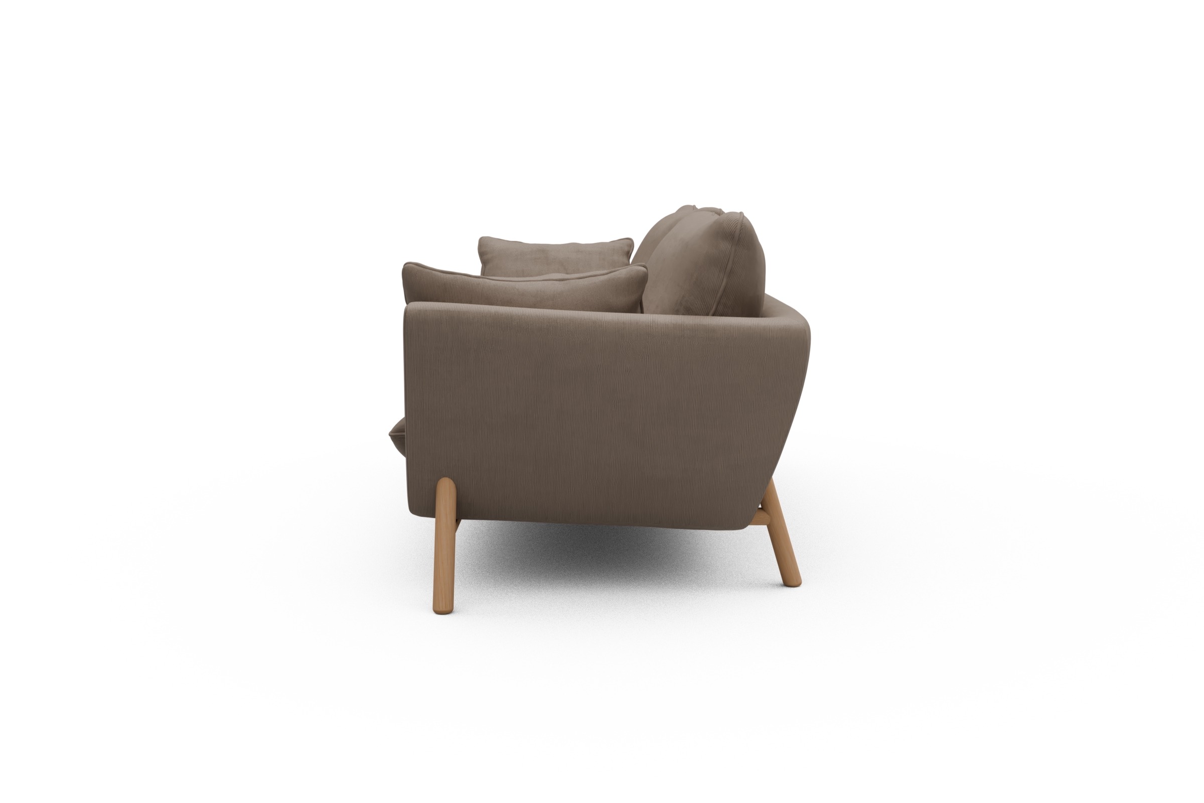 Sofa Emil 3-Sitzer Beinfarbe Eiche Natur Cordufine-Beige