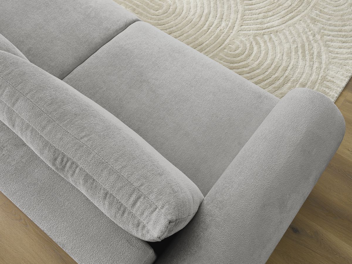 Bobochic Lucien Schlafsofa 3-Sitzer mit Bettkasten Stoff Hellgrau
