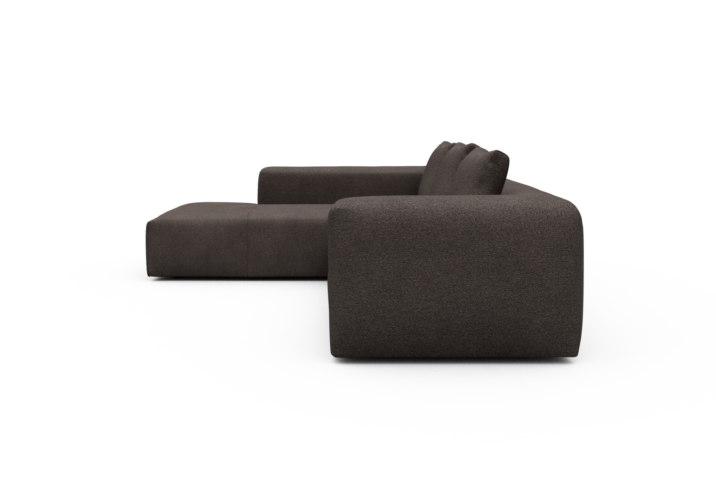Ecksofa Fred Relax-Ecke links mit 2,5-Sitzer Boucle-Taupe