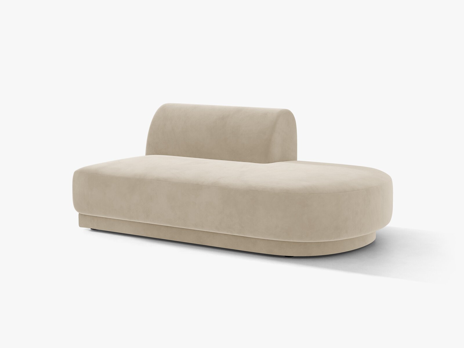 Micadoni 2-Sitzer Sitzmodul offen Miley Samt Bluvel Dunkelbeige Rechts