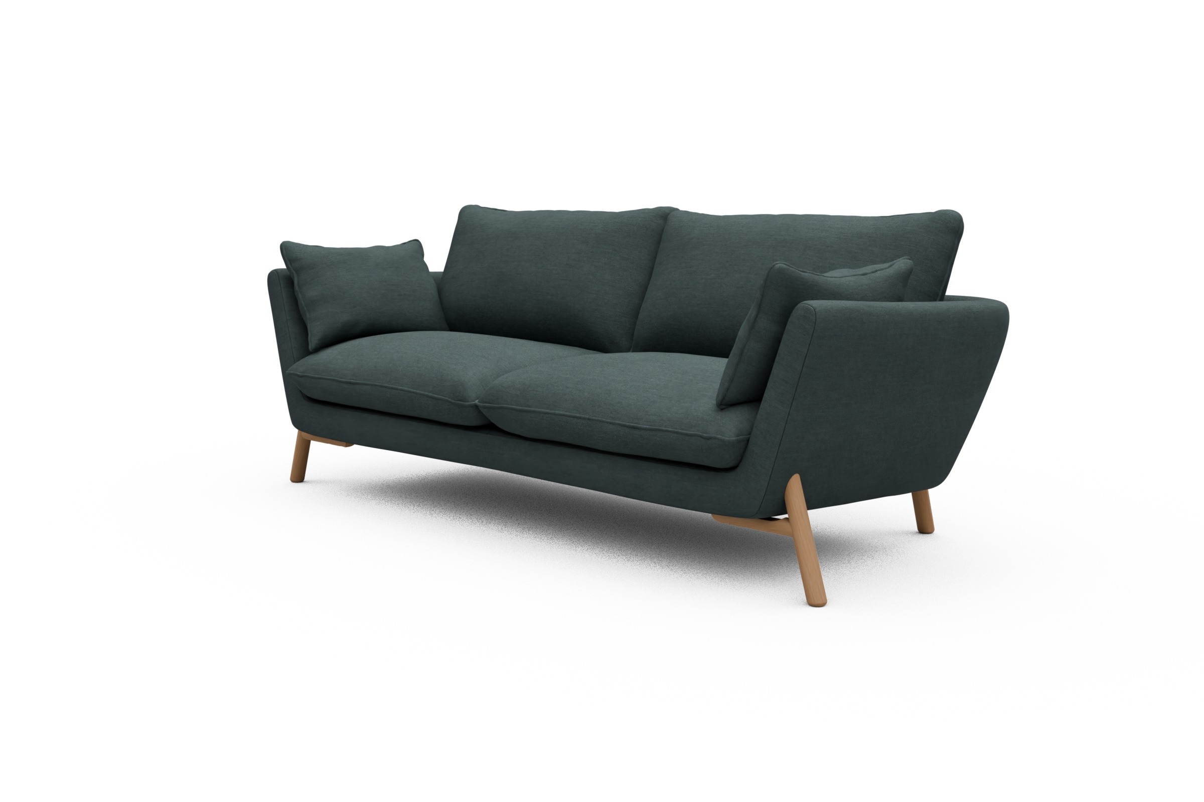 Sofa Emil 3-Sitzer Beinfarbe Eiche Natur Vivus-Blue