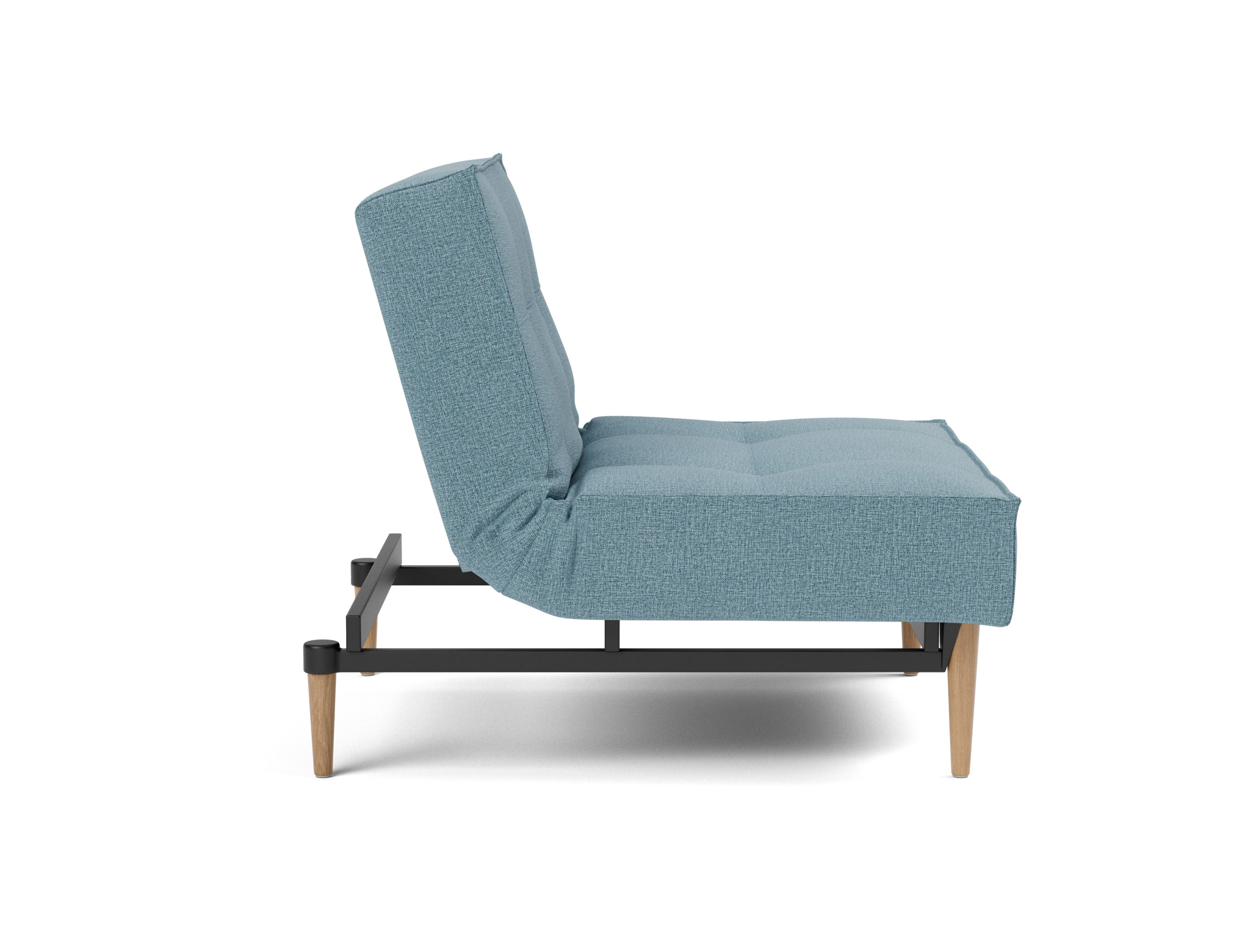 Sessel Splitback Flachgewebe Mixed Dance 525-Light-Blue Beine Styletto Eiche hell