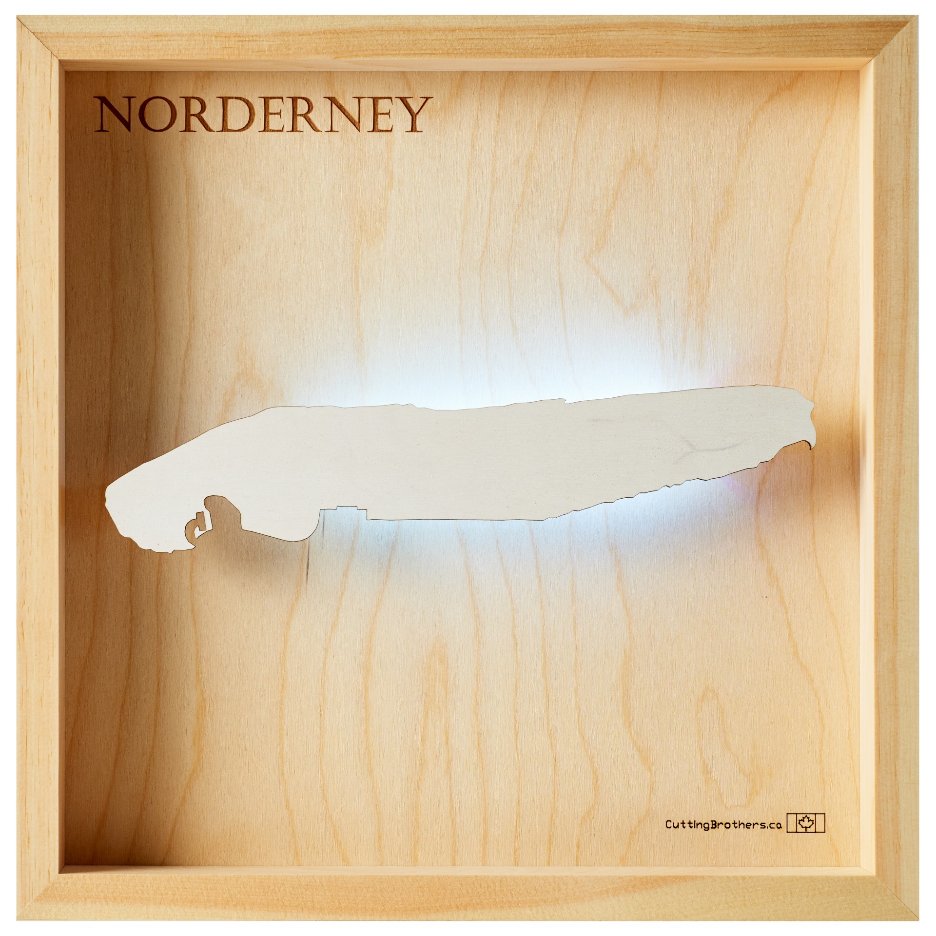 Cutting Brothers LED Licht Norderney 3D Insel Holz Karte